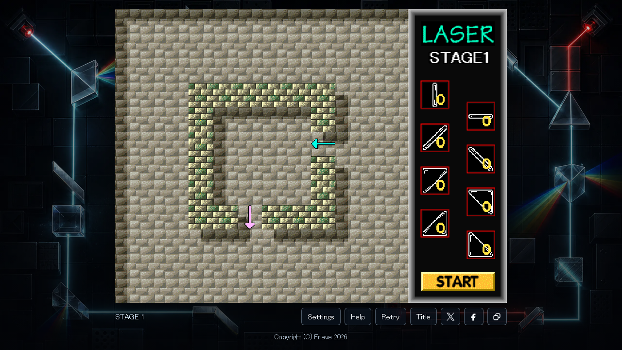 LASER Classic gameplay screen while placing mirrors